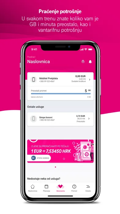 Tangkapan layar Moj Telekom HR